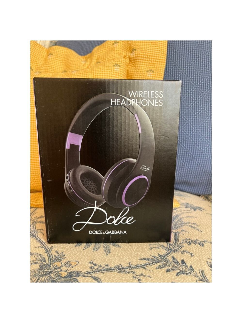 New Dolce & Gabbana Wireless Over-Ear Headphones Black Purple One Size
